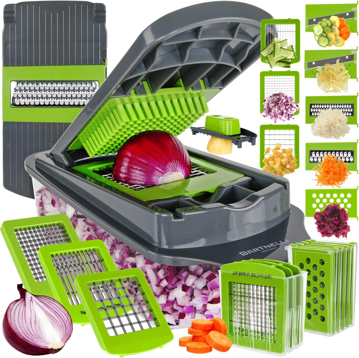 Bartnelli Vegetable Chopper Food Slicer Pro (15 Pc)