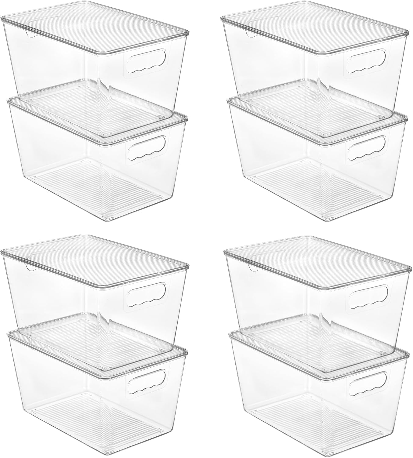 Vtopmart 8 Pack Clear Stackable Storage Bins with Lids